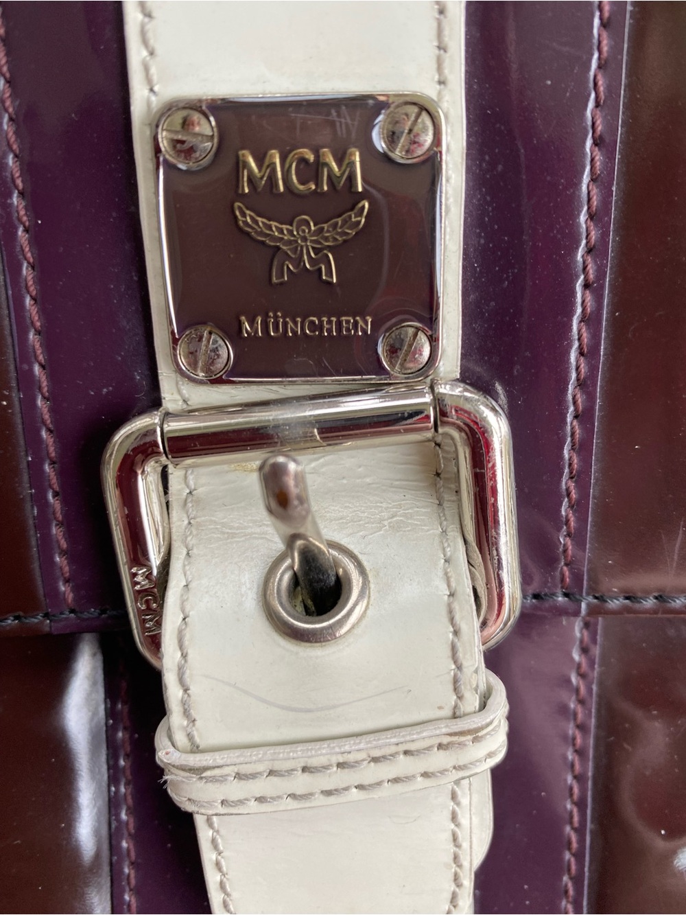 AUTHENTIC MCM BLACK PATENT LEATHER BAG - Picture 9 of 14